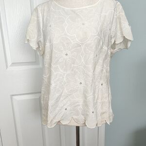 LOFT Cream Floral Women's Blouse